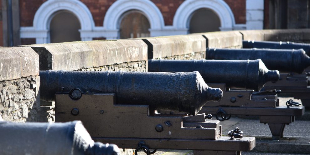 Derry City walls and cannons