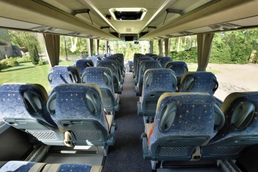 34 Seater Coach, interior view from the back.