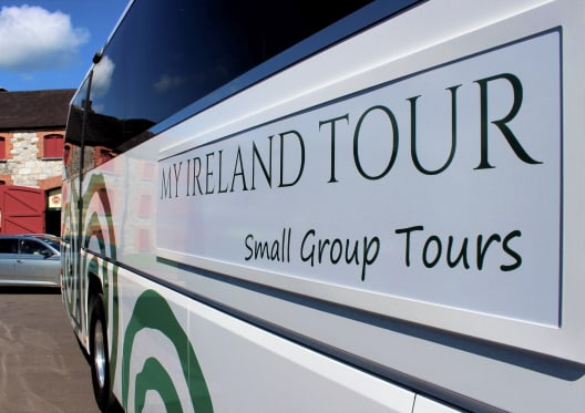 My Ireland Tour sign on 34 seater Coach