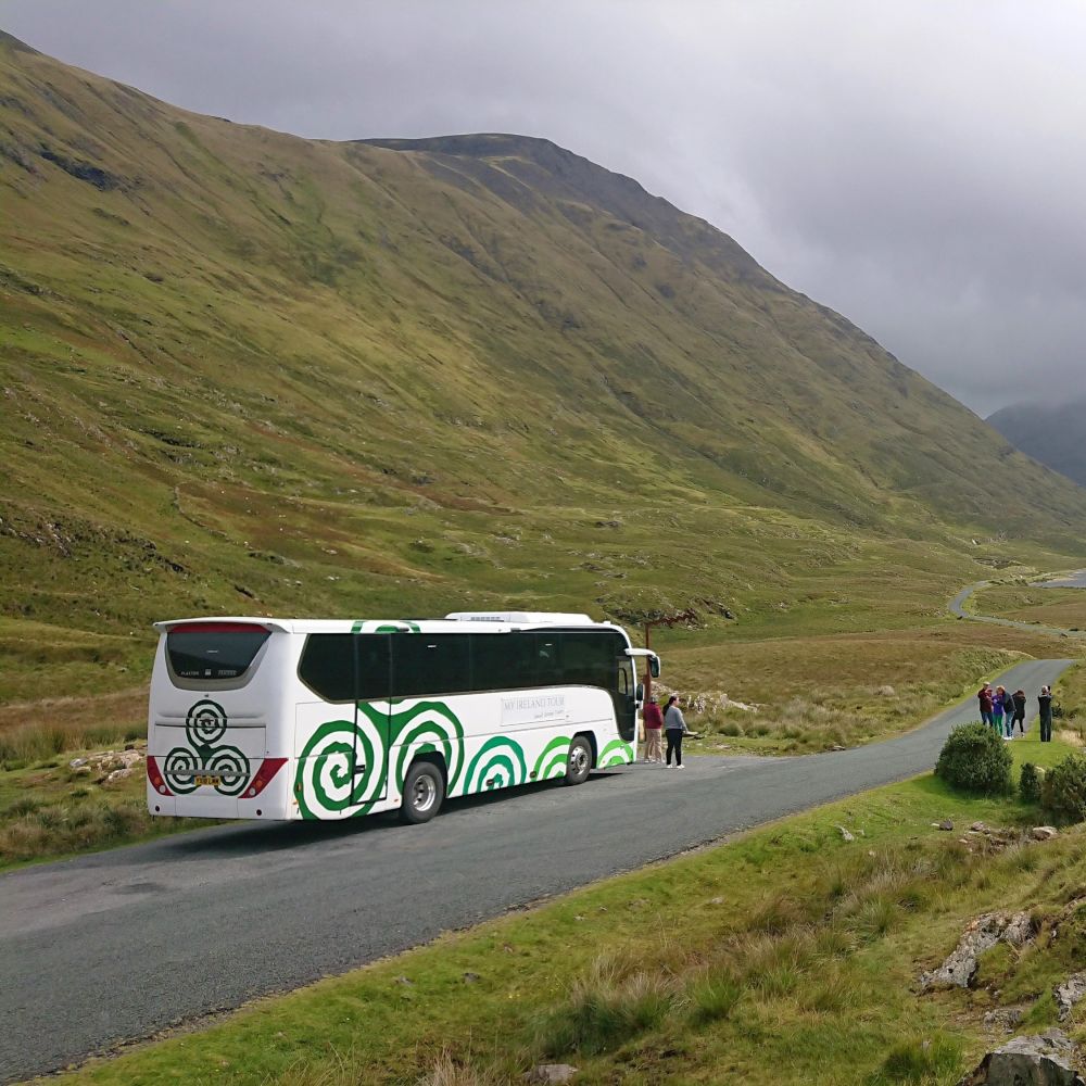 34 Seater Exterior at Doolough, County Mayo, on one of our Ireland Tours