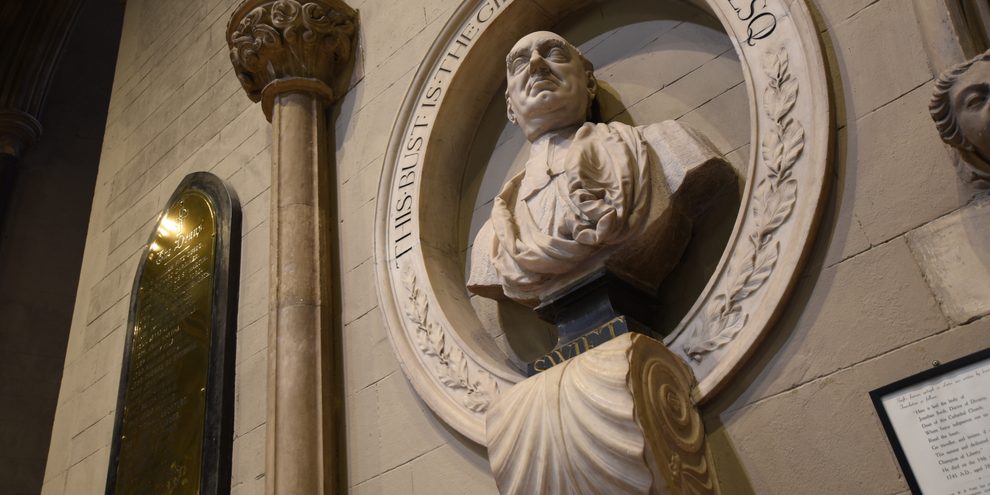 The bust of Jonathan Swift in St Patrick's Cathedral, Dublin