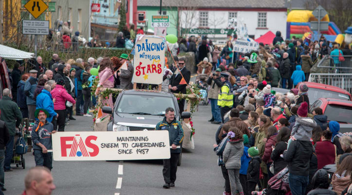 Sneem town in County Kerry celebrates St Patrick's Day with a parade.